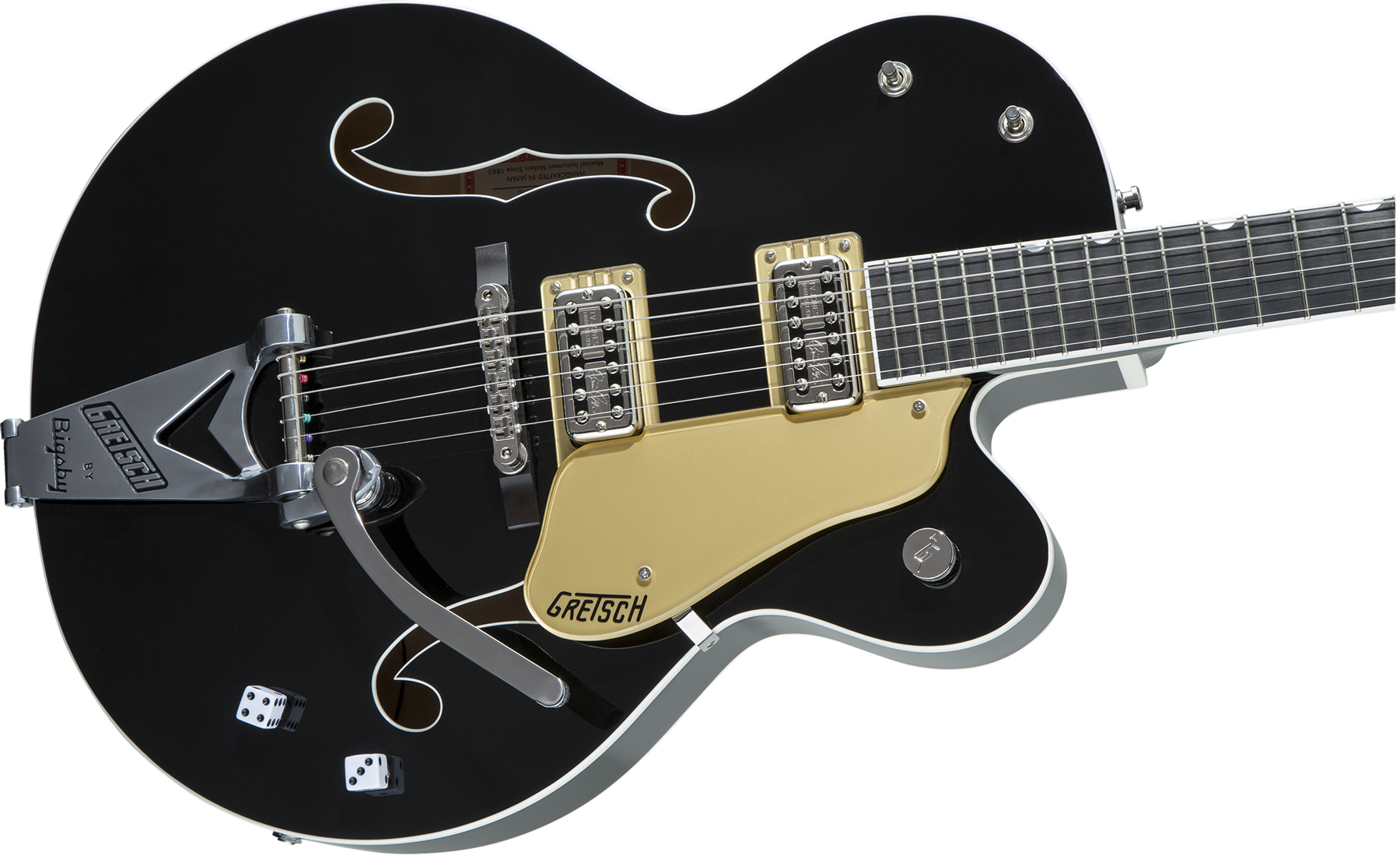 Gretsch Brian Setzer G6120t-bsnsh Nashville Japon Signature Bigsby Eb - Black Lacquer - Semi-hollow electric guitar - Variation 2