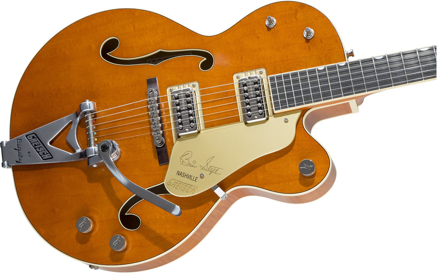 Gretsch Brian Setzer G6120t-bssmk '59 Smoke Nashville Japon Signature Bigsby Eb - Smoke Orange - Semi-hollow electric guitar - Variation 2