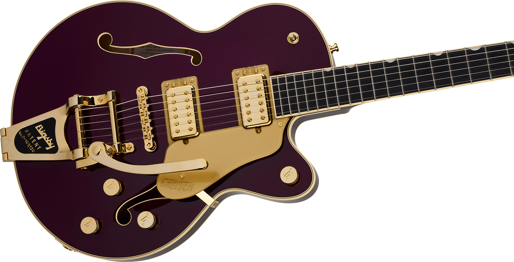 Gretsch Broadkaster Jr Lx Center Block Dc Bigsby Pro. Jap 2h Trem Eb - Blackberry - Semi-hollow electric guitar - Variation 2