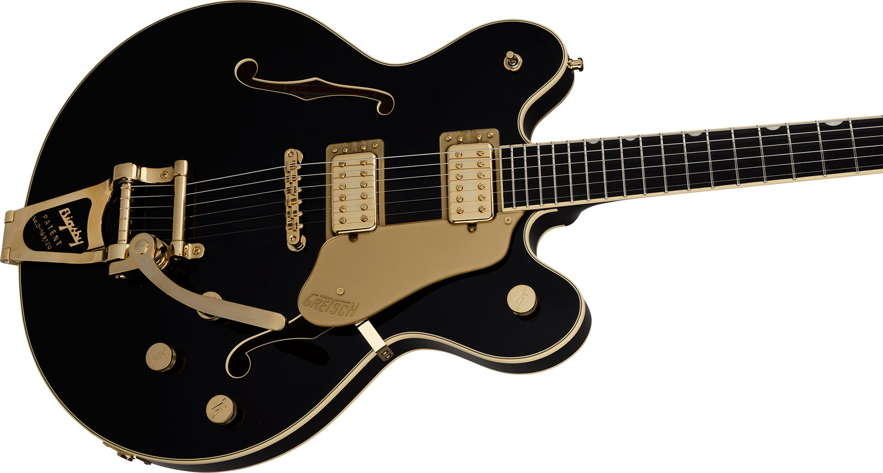Gretsch Broadkaster Lx Center Block Dc Bigsby Gh Pro. Jap 2h Trem Eb - Black - Semi-hollow electric guitar - Variation 2