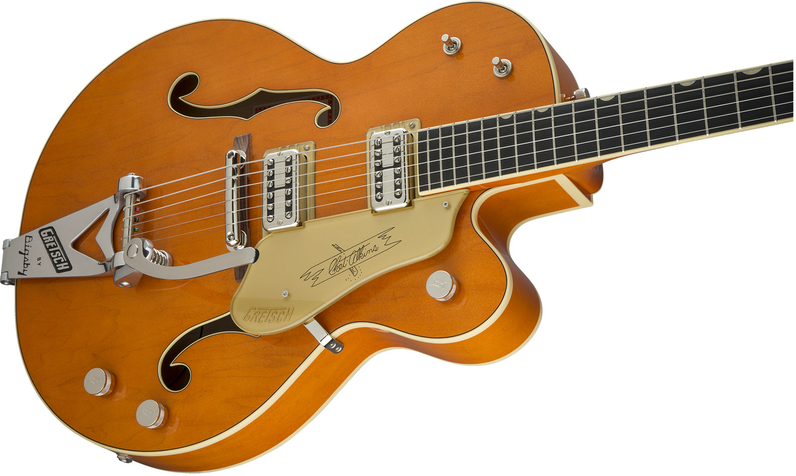 Gretsch Chet Atkins G6120t-59 Vintage Select 1959 Bigsby Pro Jap 2h Tv Jones Trem Eb - Vintage Orange Stain - Hollow-body electric guitar - Variation 