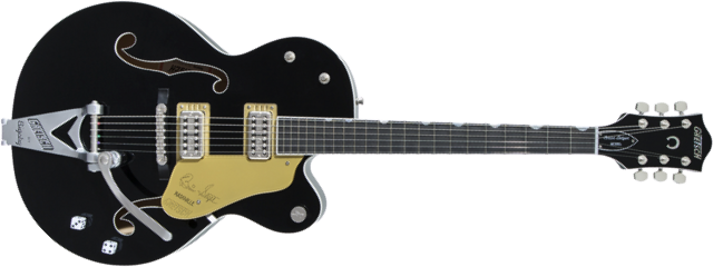 Gretsch Brian Setzer G6120t-bsnsh Nashville Japon Signature Bigsby Eb - Black Lacquer - Semi-hollow electric guitar - Main picture