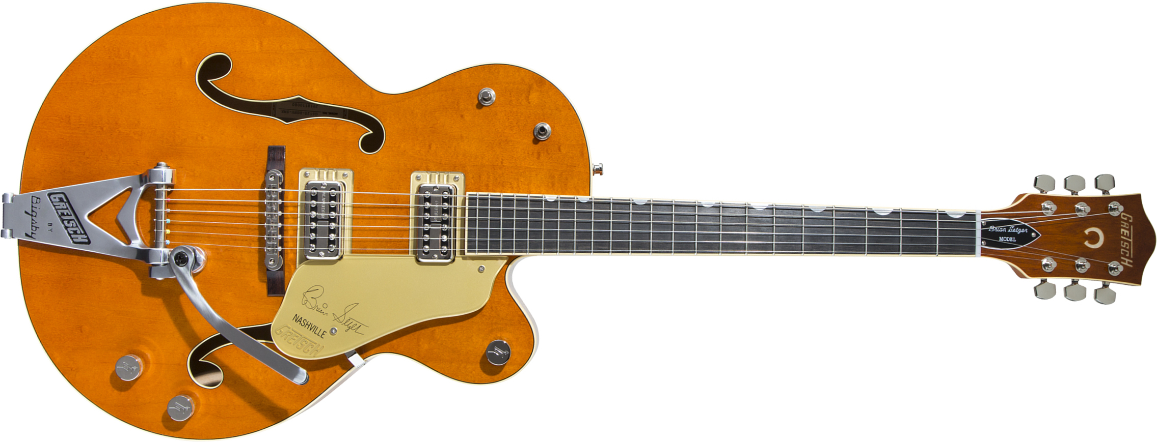 Gretsch Brian Setzer G6120t-bssmk '59 Smoke Nashville Japon Signature Bigsby Eb - Smoke Orange - Semi-hollow electric guitar - Main picture