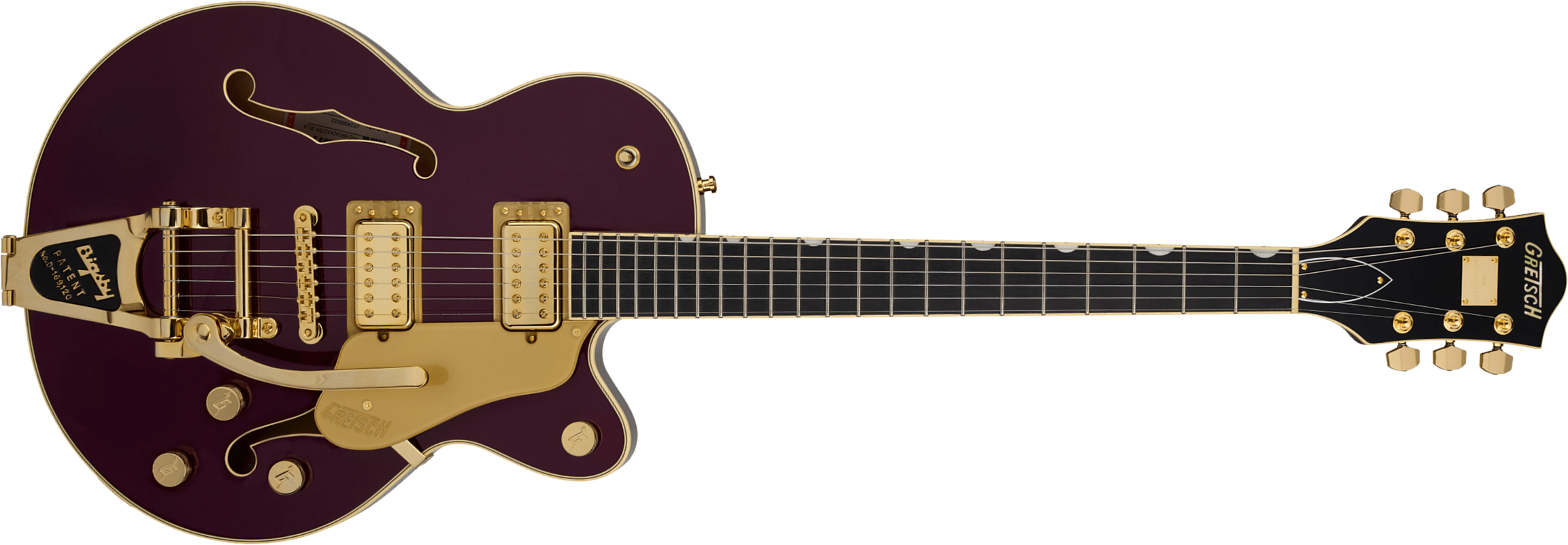 Gretsch Broadkaster Jr Lx Center Block Dc Bigsby Pro. Jap 2h Trem Eb - Blackberry - Semi-hollow electric guitar - Main picture