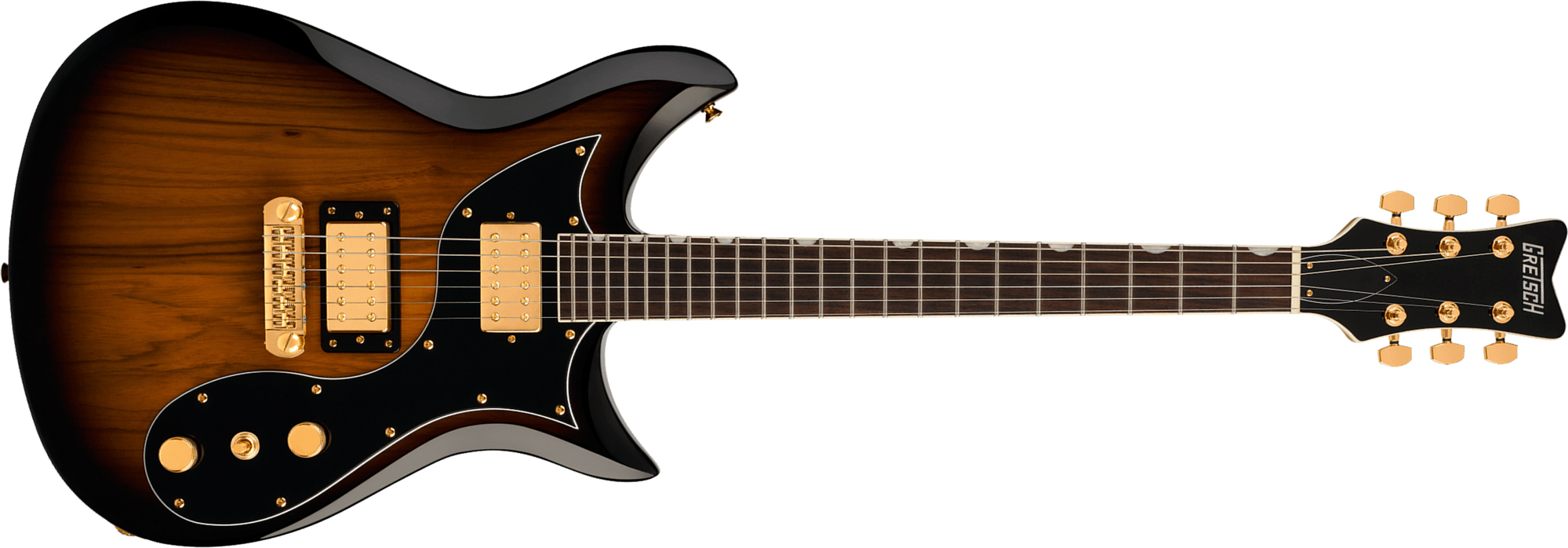 Gretsch Cvt Black Limba Electromatic Ltd Chi 2h Ht Rw - Sunburst - Double cut electric guitar - Main picture