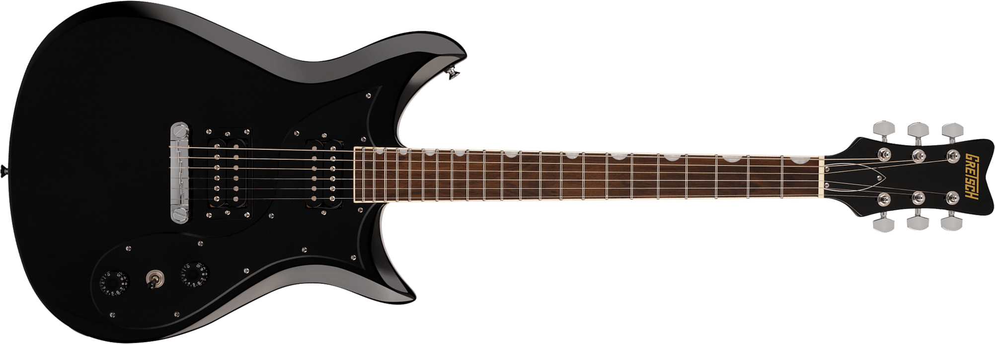 Gretsch Cvt Streamliner 2h Ht Lau - Jet Black - Double cut electric guitar - Main picture
