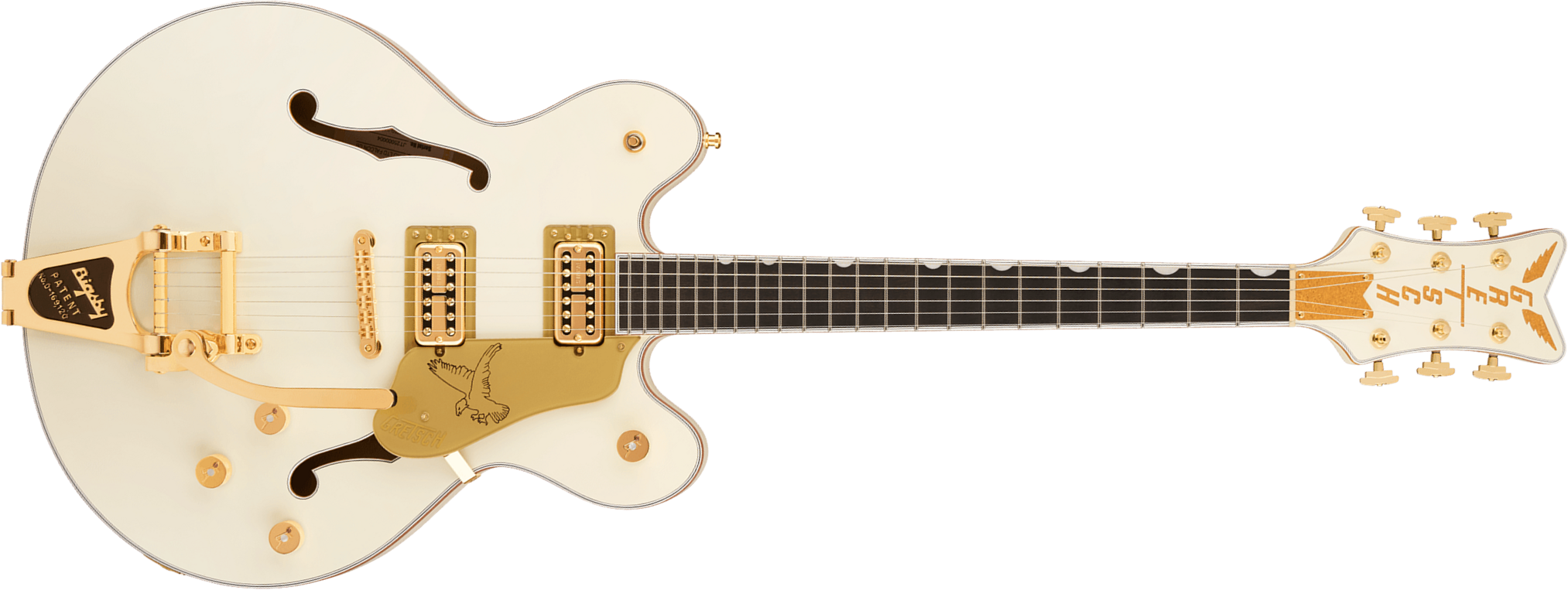 Gretsch Falcon Center Block Dc Bigsby Pro Jap Ltd 2h Trem Eb - Vintage White - Semi-hollow electric guitar - Main picture