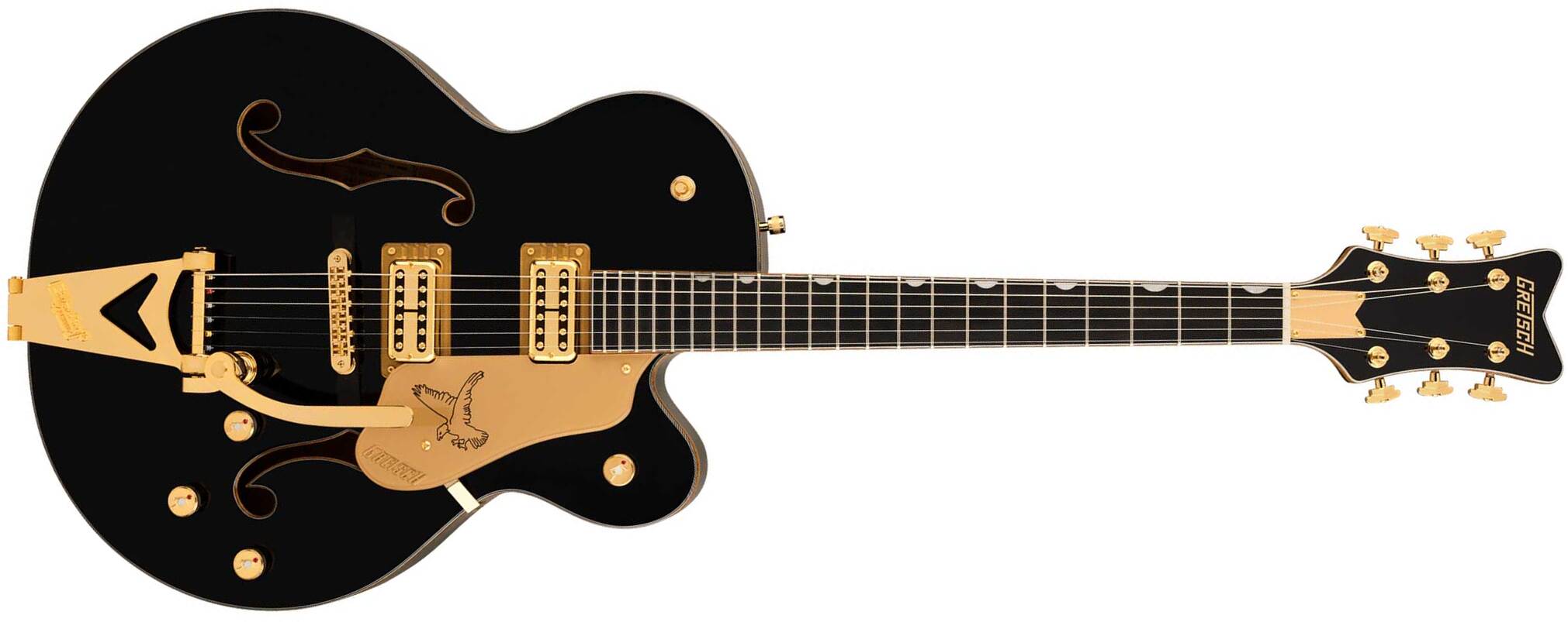 Gretsch Falcon Hollowbody Sc Bigsby Synchromatic 2h Trem Eb - Black - Semi-hollow electric guitar - Main picture
