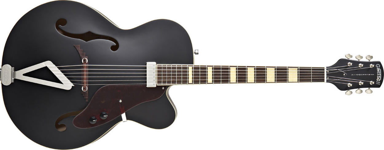 Gretsch G100bkce Synchromatic Cutaway - Black Matte - Hollow-body electric guitar - Main picture