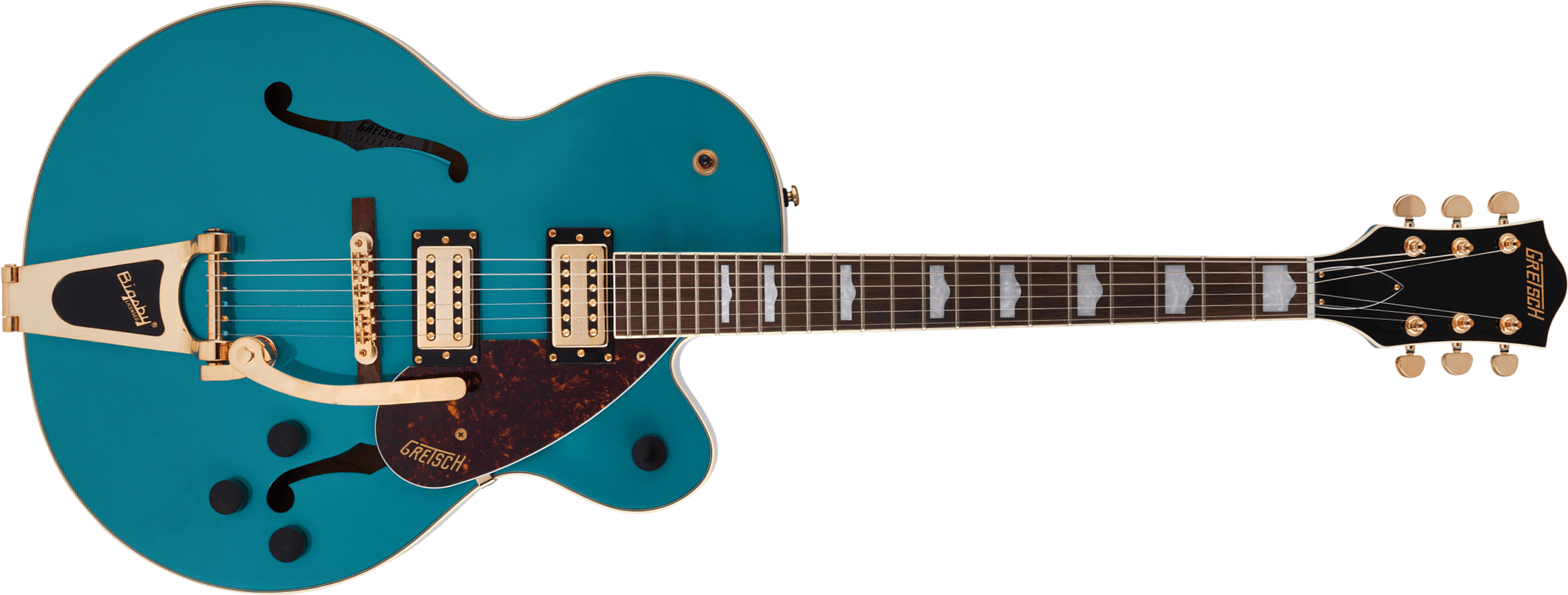 Gretsch G2410tg Streamliner Hollow Body Bigsby Gh Hh Trem Lau - Ocean Turquoise - Semi-hollow electric guitar - Main picture