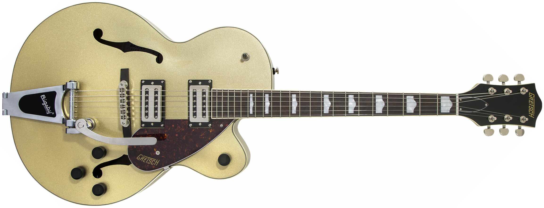 Gretsch G2420t Streamliner Hollow Body Bigsby Hh Trem Lau - Goldust - Semi-hollow electric guitar - Main picture