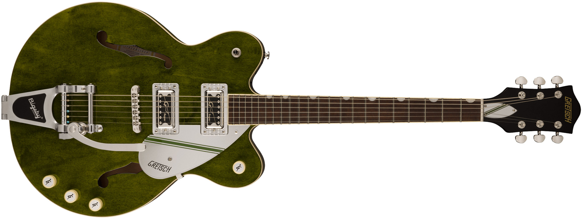 Gretsch G2604t Streamliner Rally Ii Center Block Dc Bigsby 2h Trem Lau - Rally Green Stain - Semi-hollow electric guitar - Main picture