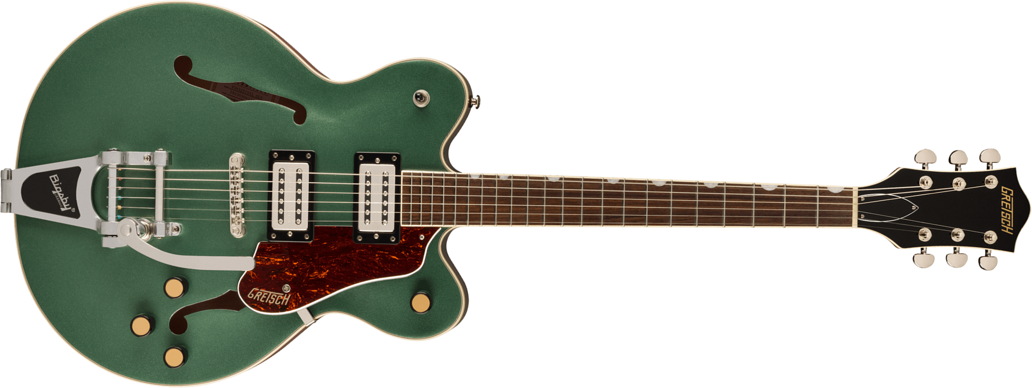 Gretsch G2622t Streamliner Center Block Dc Bigsby 2h Trem Lau - Steel Olive - Semi-hollow electric guitar - Main picture