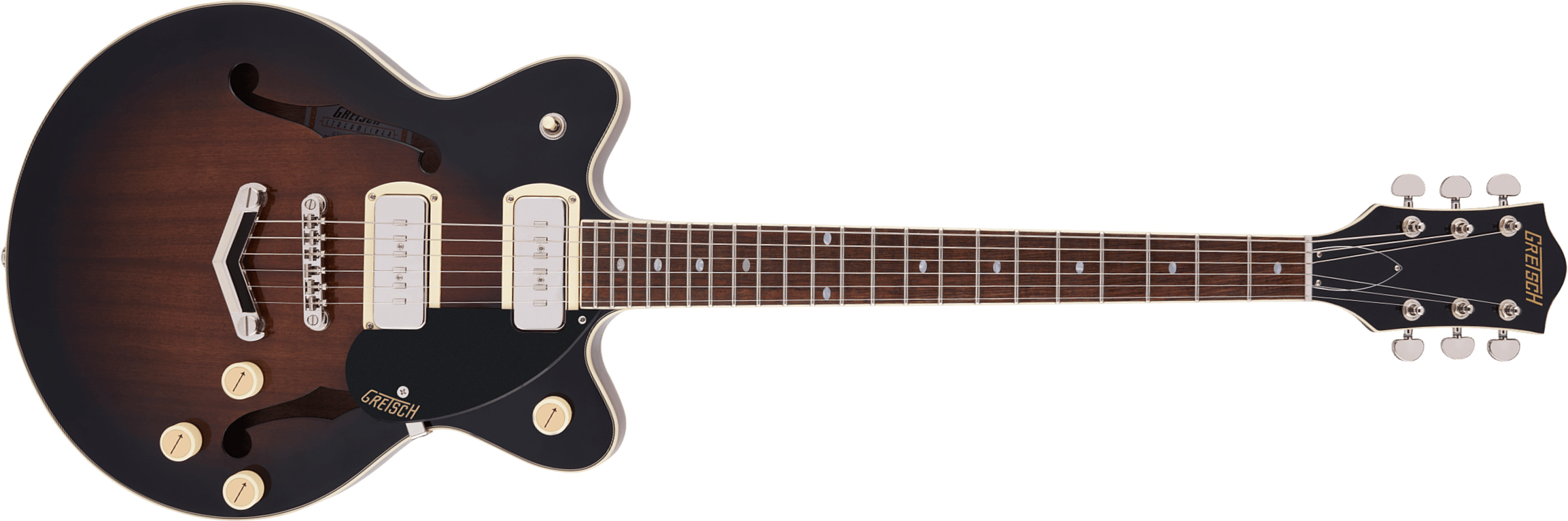 Gretsch G2655-p90 Streamliner Center Block Jr Dc Vstoptail Ss Ht Lau - Brownstone - Semi-hollow electric guitar - Main picture