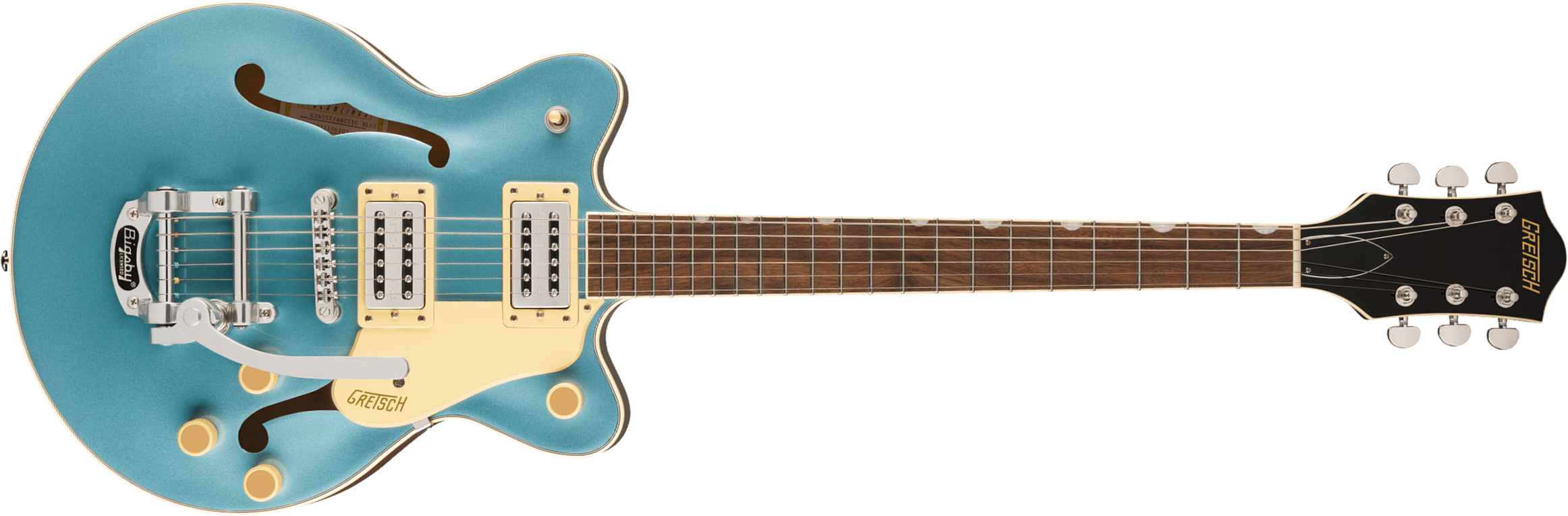 Gretsch G2655t Center Block Jr Dc Bigsby Streamliner 2h Trem Lau - Arctic Blue - Double cut electric guitar - Main picture