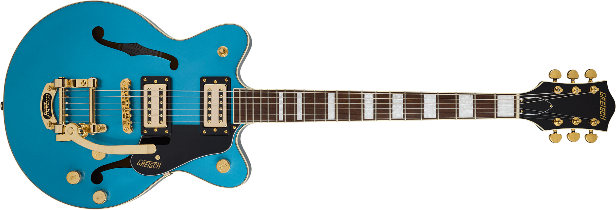 Gretsch G2655tg Center Block Jr Dc Bigsby Streamliner Ltd 2h Trem Lau - Riviera Blue - Semi-hollow electric guitar - Main picture