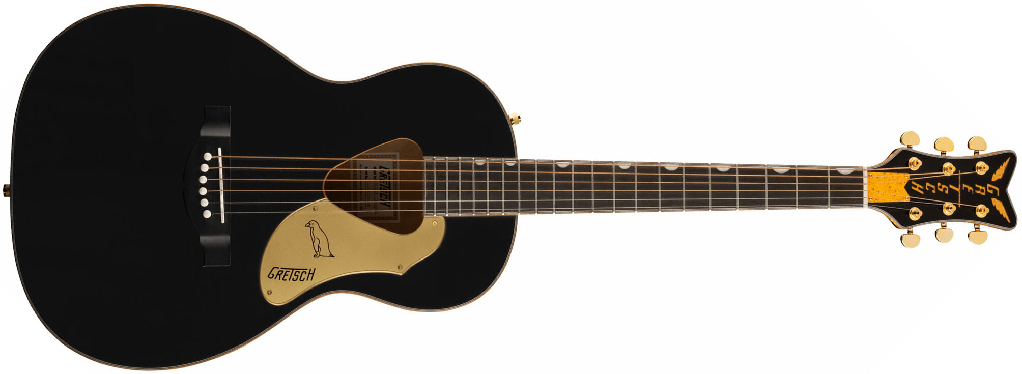 Gretsch G5021e Rancher Penguin Parlor Epicea Erable Lau - Black - Electro acoustic guitar - Main picture