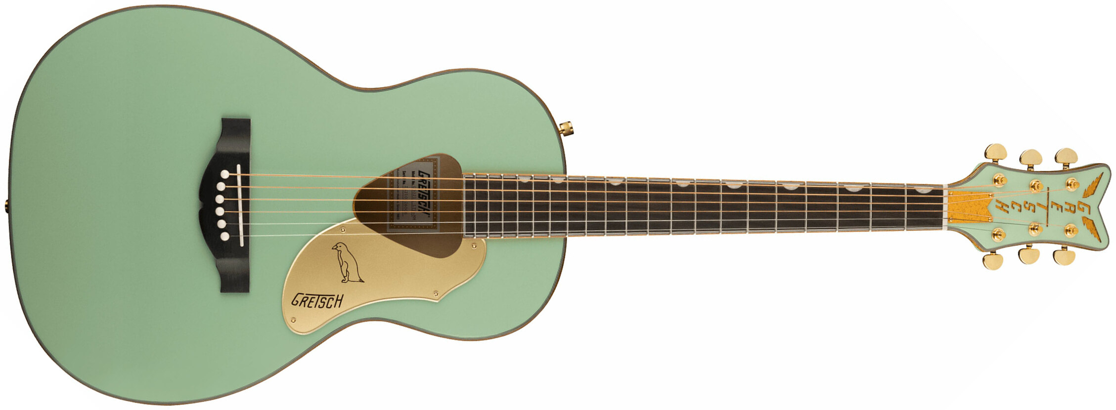 Gretsch G5021e Rancher Penguin Parlor Epicea Erable Lau - Mint Metallic - Electro acoustic guitar - Main picture