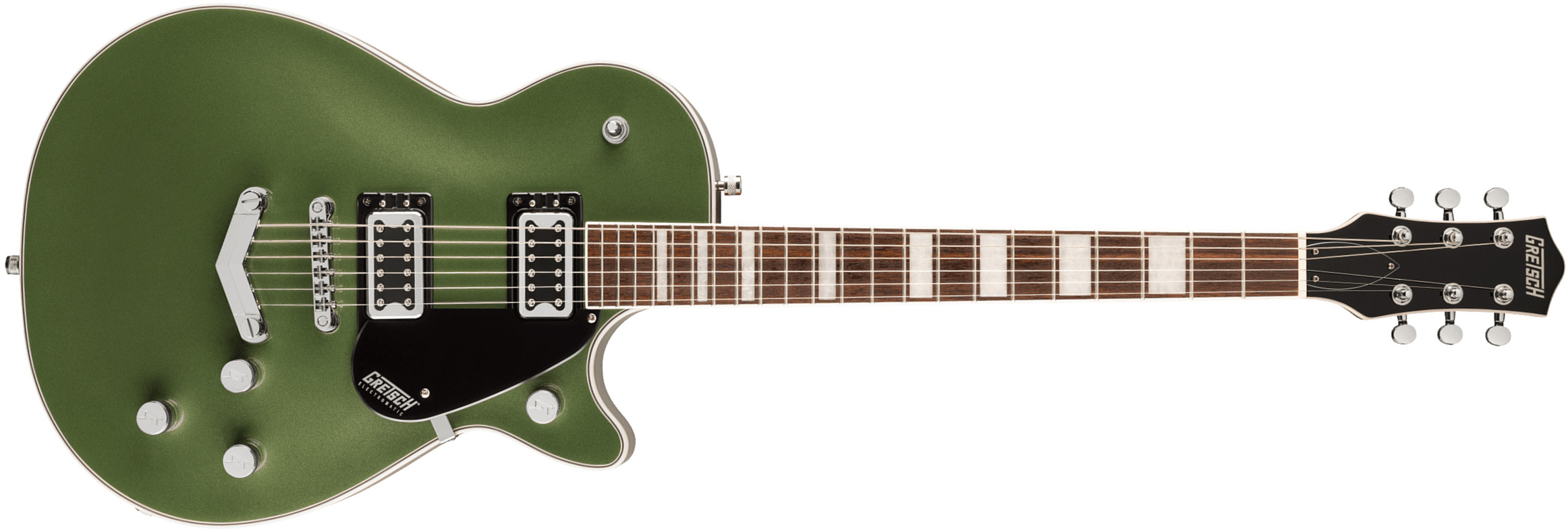 Gretsch G5220 Jet Bt Singlecut V-stoptail Electromatic 2h Ht Lau - Olive Metallic - Left-handed electric guitar - Main picture