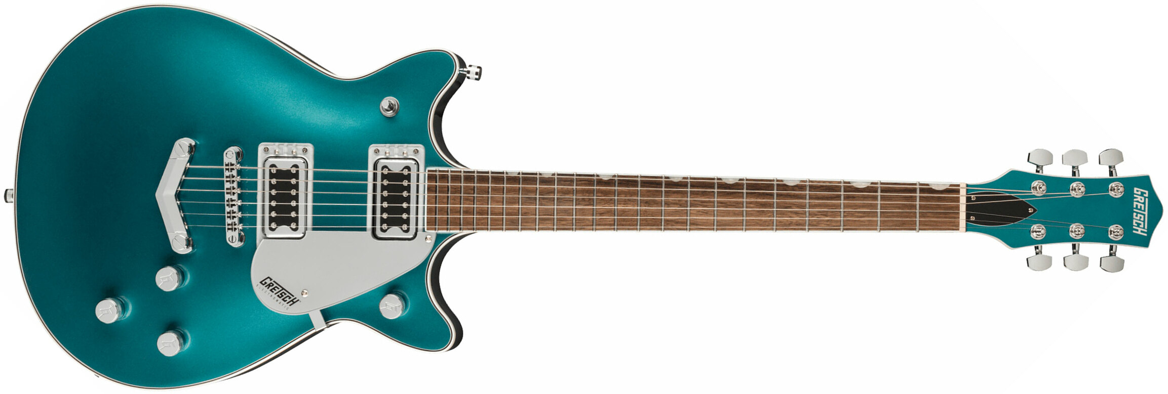 Gretsch G5222 Electromatic Double Jet Bt V-stoptail Hh Ht Lau - Ocean Turquoise - Double cut electric guitar - Main picture