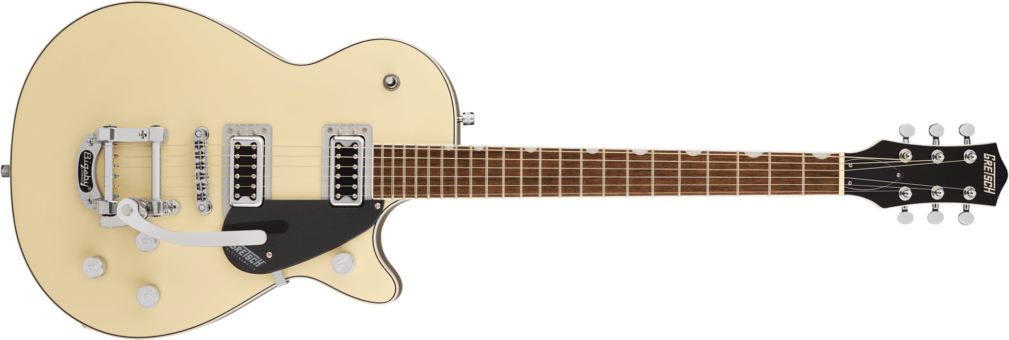 Gretsch G5230t Jet Ft Bigsby Electromatic 2hh Trem Lau - Two-tone Vintage White / London Grey - Single cut electric guitar - Main picture
