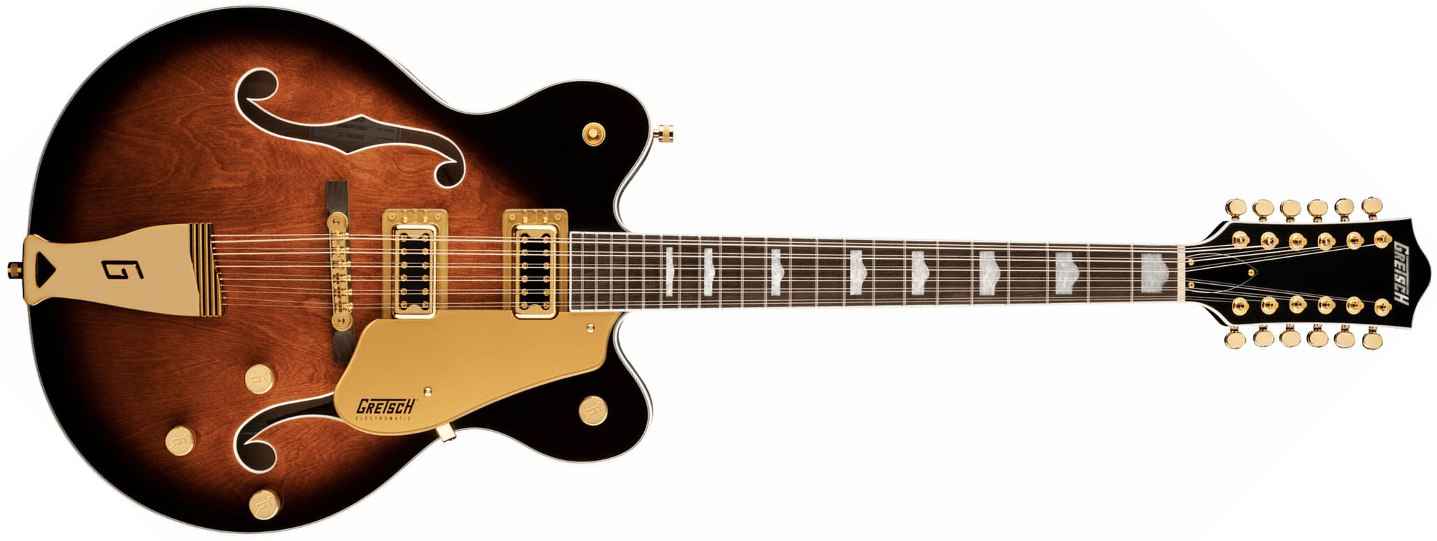 Gretsch G5422tg-12 Electromatic Classic Hollow Body Dc 12c Hh Ht Lau - Single Barrel Burst - Semi-hollow electric guitar - Main picture