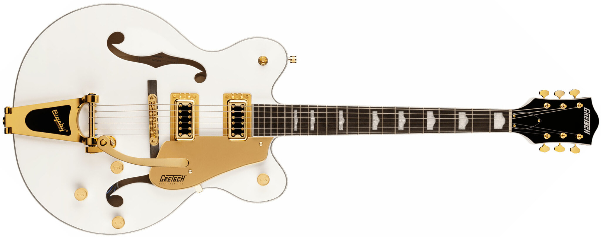 Gretsch G5422tg Electromatic Classic Hollow Body Dc Bigsby Hh Lau - Snowcrest White - Semi-hollow electric guitar - Main picture