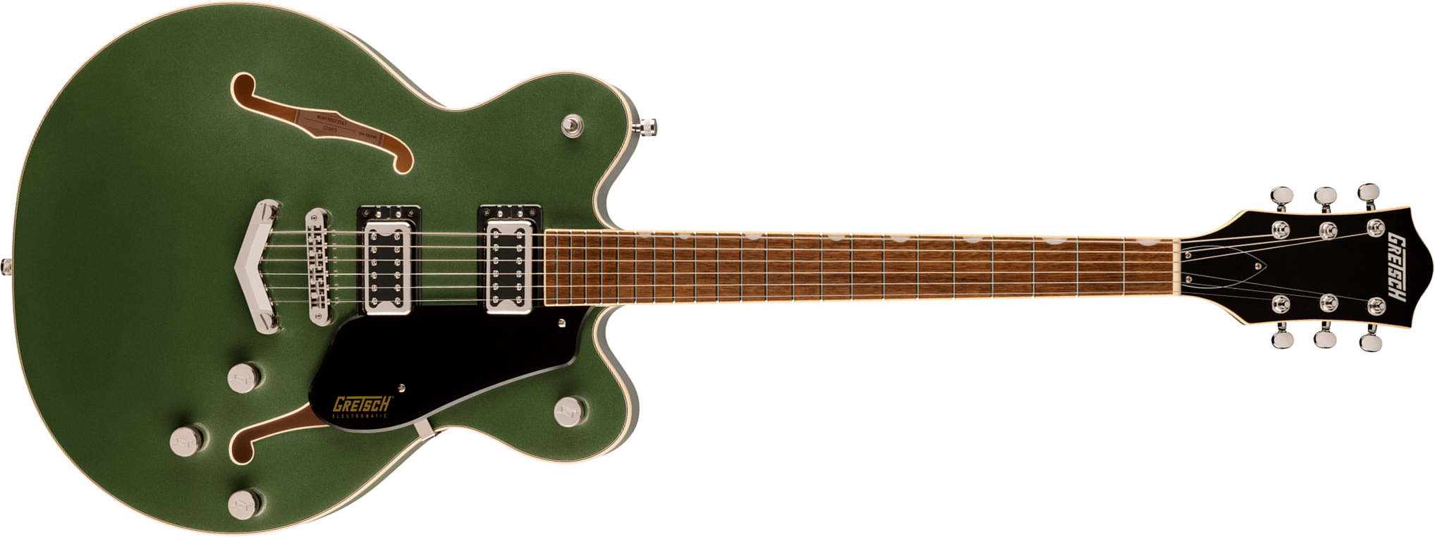 Gretsch G5622 Center Bloc Double Cut V-stoptail Electromatic 2h Ht Lau - Olive Metallic - Semi-hollow electric guitar - Main picture