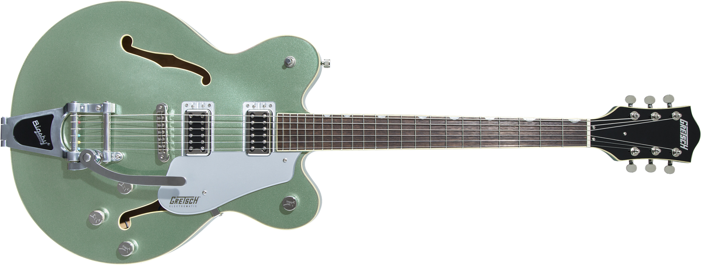 Gretsch G5622t Center Bloc Double Cut Bigsby Electromatic 2019 Hh Lau - Aspen Green - Semi-hollow electric guitar - Main picture