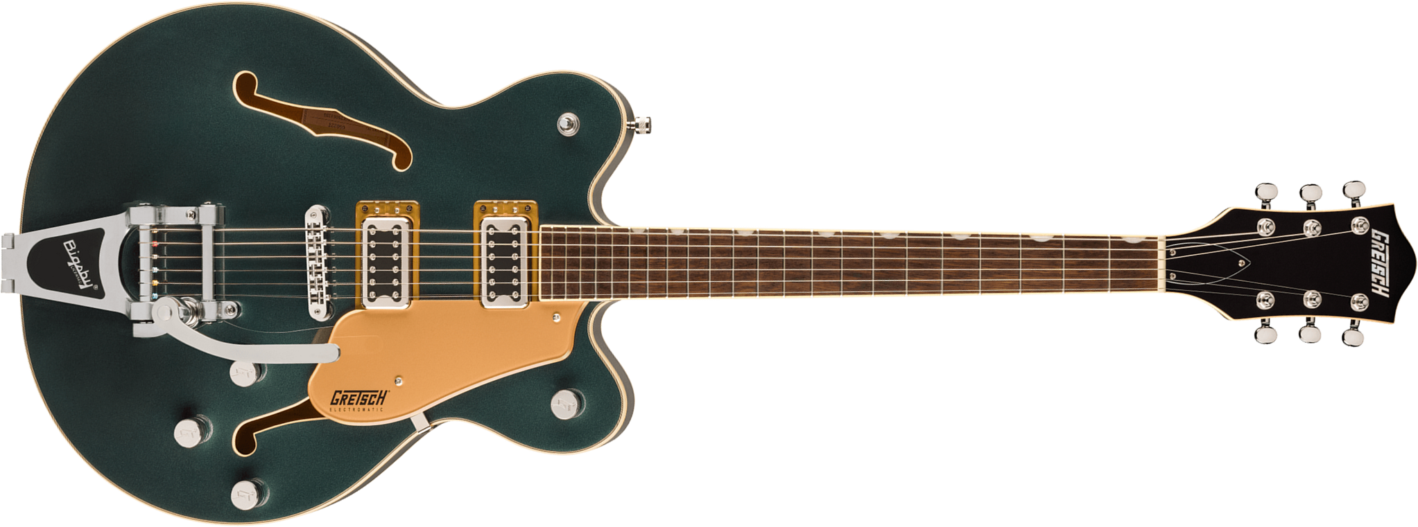 Gretsch G5622t Center Bloc Double-cut Bigsby Electromatic 2h Trem Lau - Cadillac Green - Semi-hollow electric guitar - Main picture