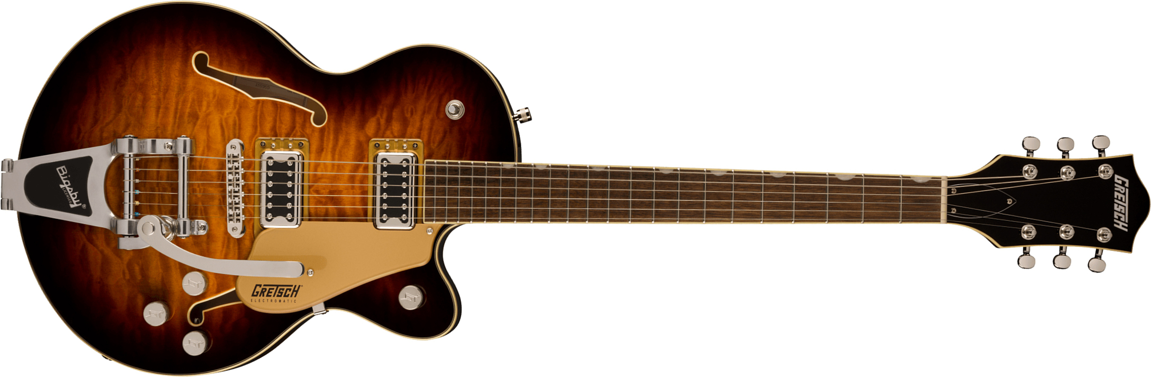 Gretsch G5655t-qm Electromatic Center Block Jr. Bigsby 2h Trem Lau - Sweet Tea - Semi-hollow electric guitar - Main picture
