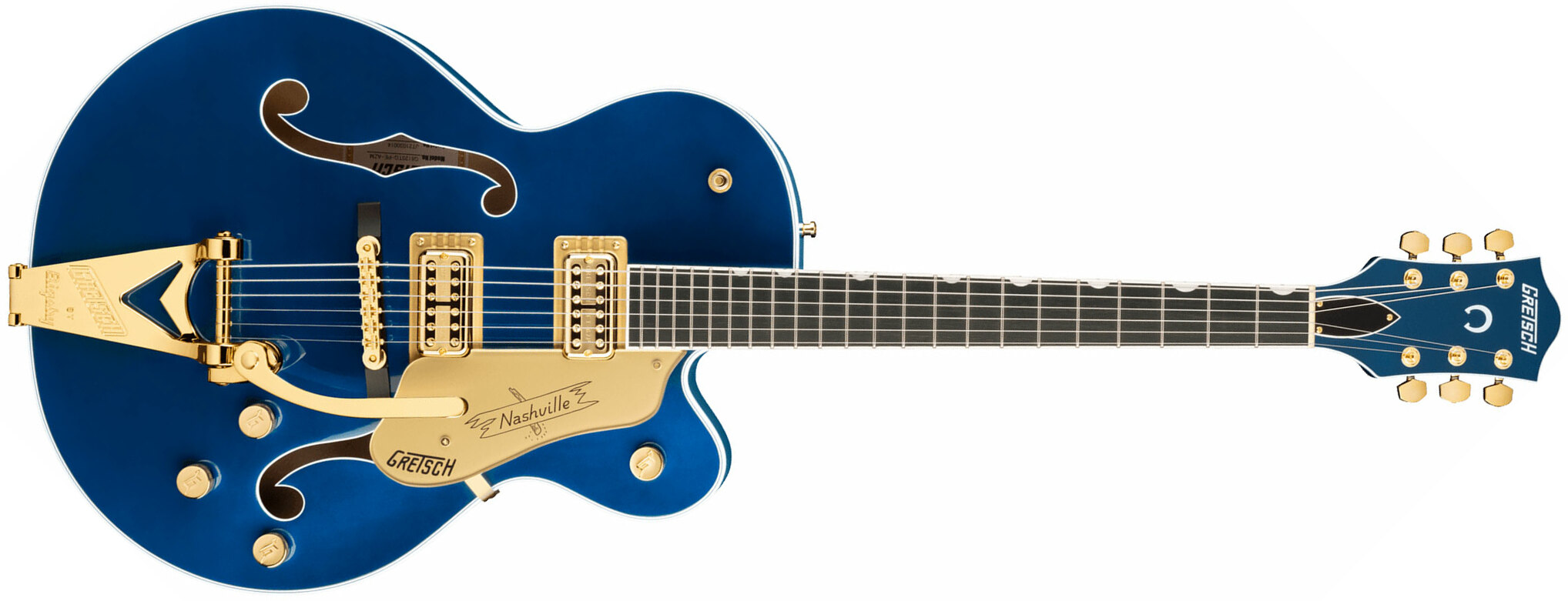 Gretsch G6120tg Players Edition Nashville Pro Jap Bigsby Eb - Azure Metallic - Semi-hollow electric guitar - Main picture