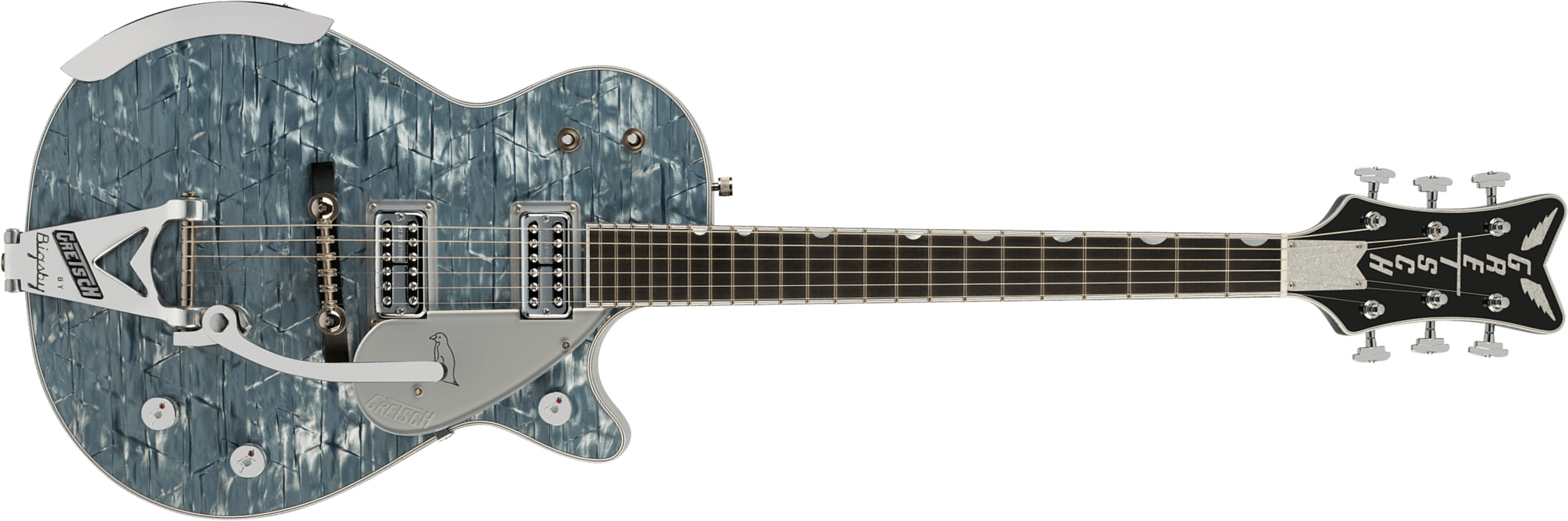 Gretsch G6134tg-58 Bigsby Penguin Ltd Pro Jap 2h Trem Eb - Light Blue Pearl - Single cut electric guitar - Main picture