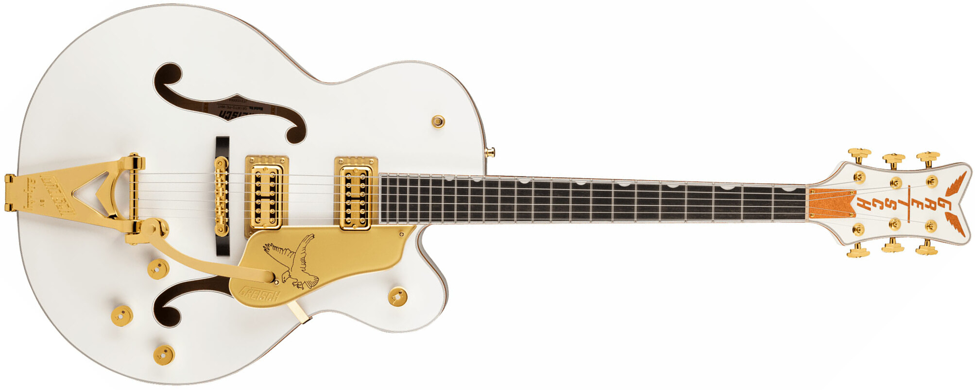 Gretsch G6136tg Players Edition Falcon Hollow Body Pro Jap Hh Trem Eb - White - Hollow-body electric guitar - Main picture