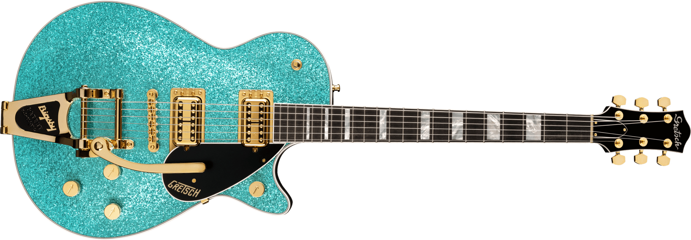 Gretsch G6229tg Jet Bt Players Edition Pro Jap 2h Trem Bigsby Rw - Ocean Turquoise Sparkle - Single cut electric guitar - Main picture