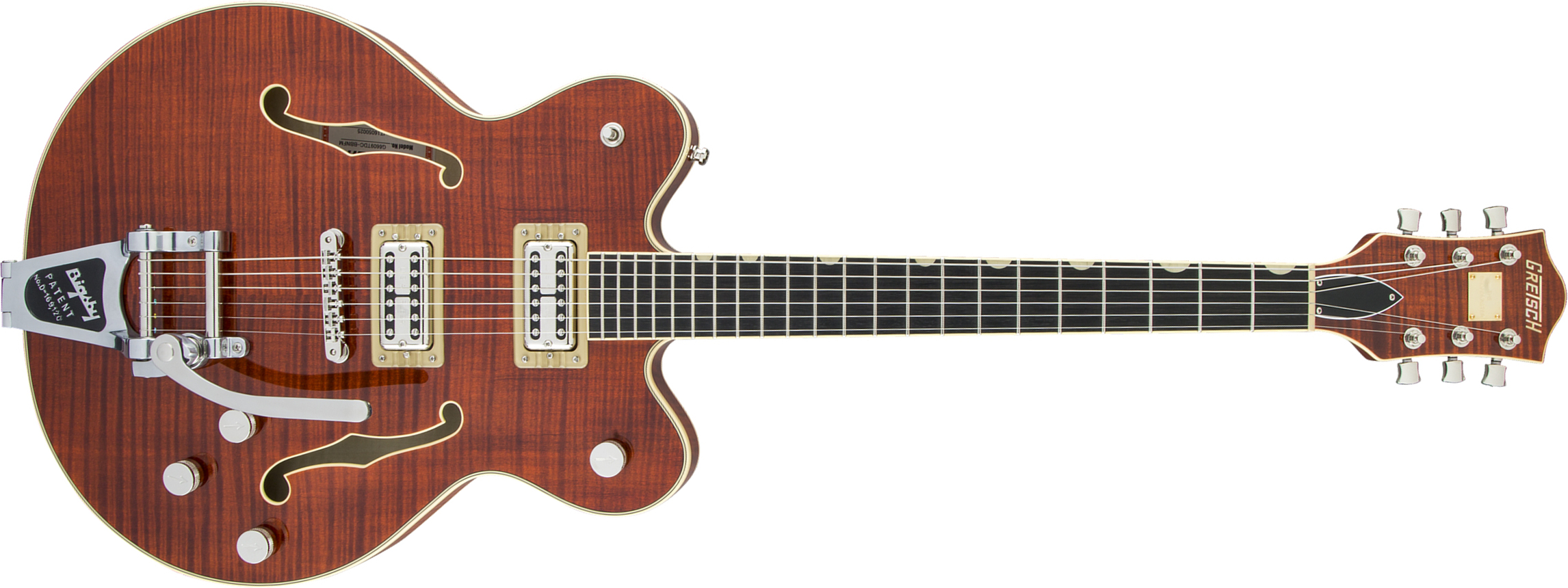 Gretsch G6609tfm Broadkaster Center Bloc Dc Players Edition Pro Jap Bigsby Eb - Bourbon Stain - Semi-hollow electric guitar - Main picture