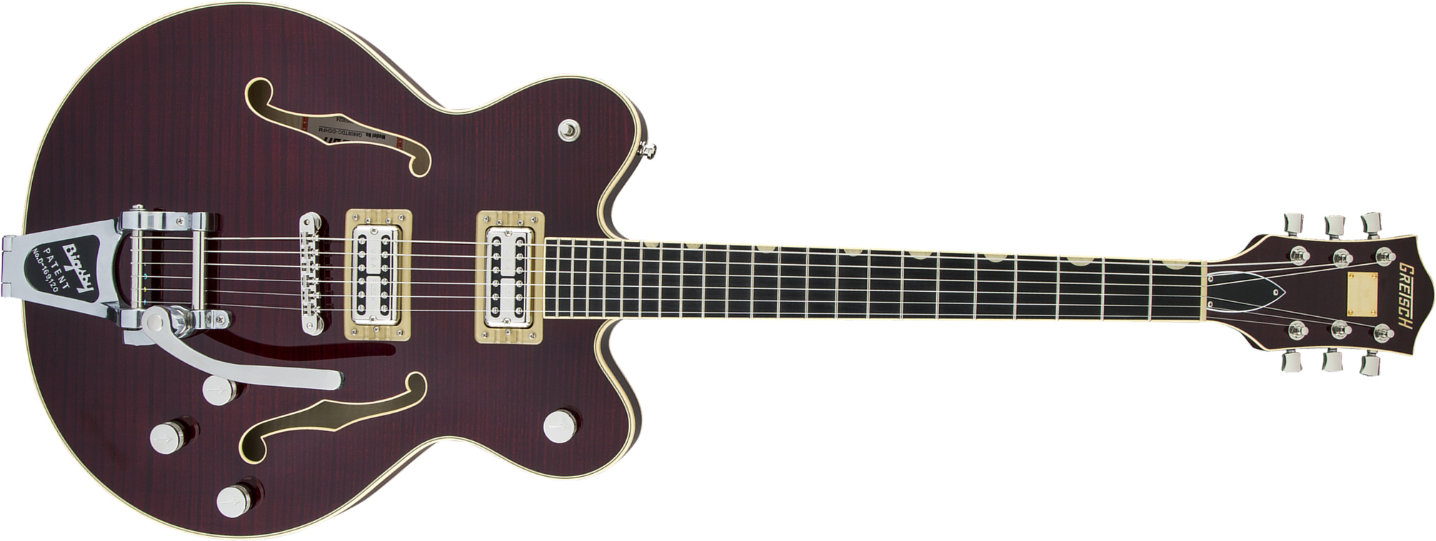 Gretsch G6609tfm Broadkaster Center Bloc Dc Players Edition Pro Jap Bigsby Eb - Dark Cherry Stain - Semi-hollow electric guitar - Main picture