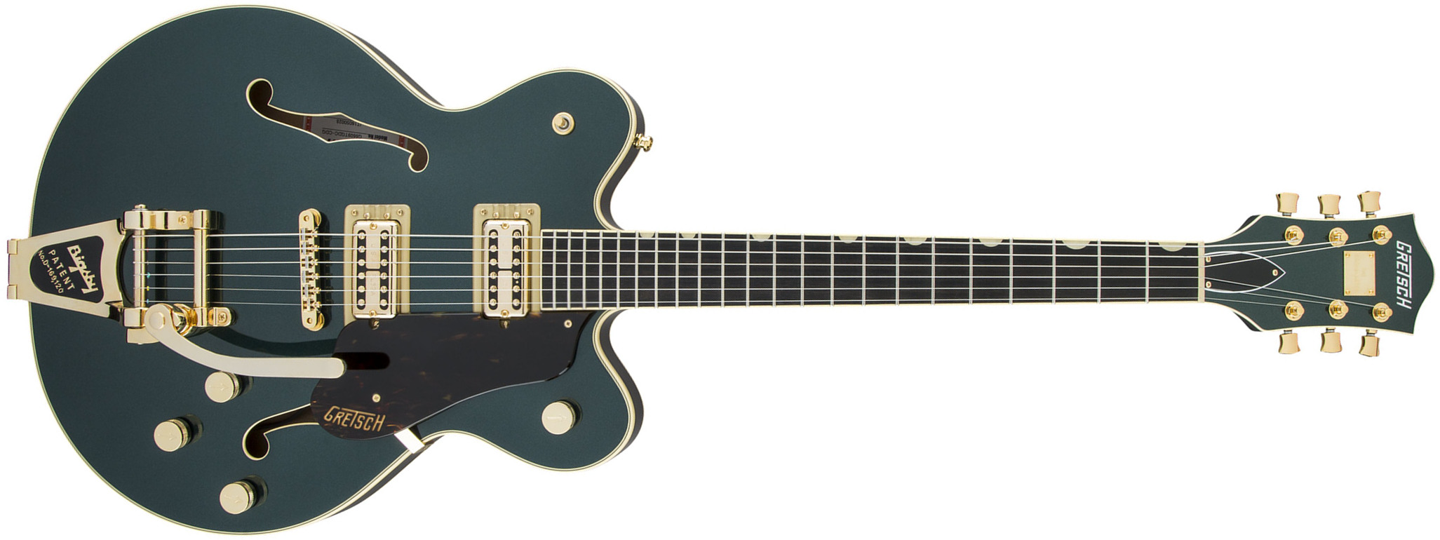 Gretsch G6609tg Broadkaster Center Block Dc Bigsby Gh Jap 2h Trem Eb - Cadillac Green - Semi-hollow electric guitar - Main picture