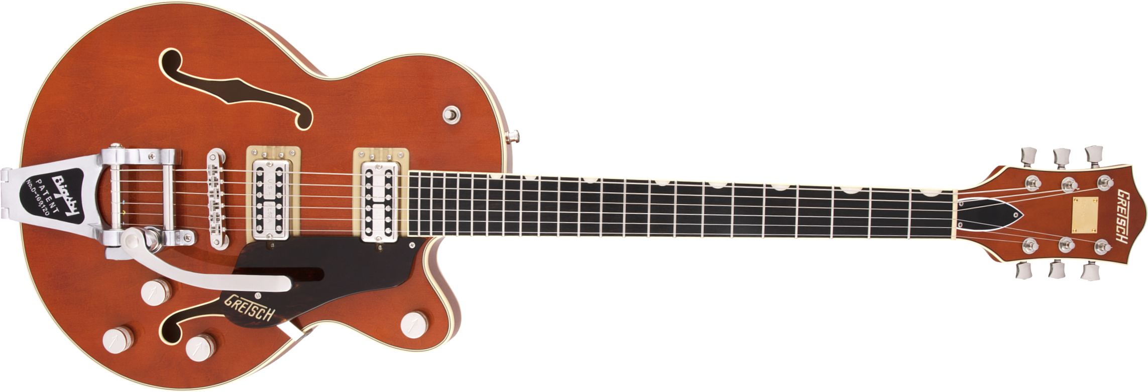 Gretsch G6659t Broadkaster Jr Center Bloc Players Edition Nashville Pro Jap Bigsby Eb - Roundup Orange - Semi-hollow electric guitar - Main picture