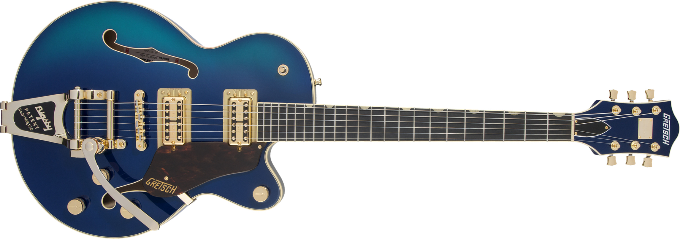 Gretsch G6659tg Broadkaster Jr Center Bloc Sc Players Edition Nashville Pro Jap Bigsby Eb - Azure Metallic - Hollow-body electric guitar - Main pictur