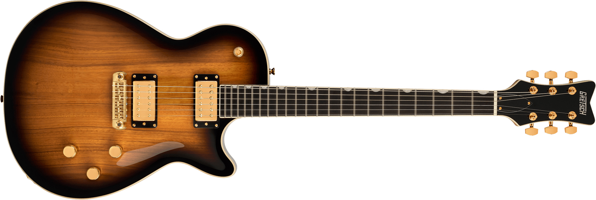 Gretsch Jet Black Limba Electromatic Ltd Chi 2h Ht Eb - Sunburst - Single cut electric guitar - Main picture
