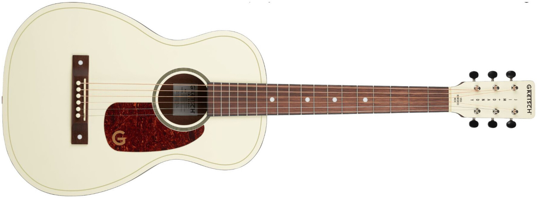 Gretsch Jim Dandy Parlor Ltd Sapele Wal - Vintage White - Folk guitar - Main picture