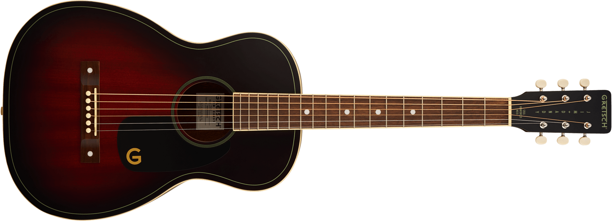 Gretsch Jim Dandy Parlor Shsc Tout Tilleul Noy - Deep Cherry Burst - Folk guitar - Main picture