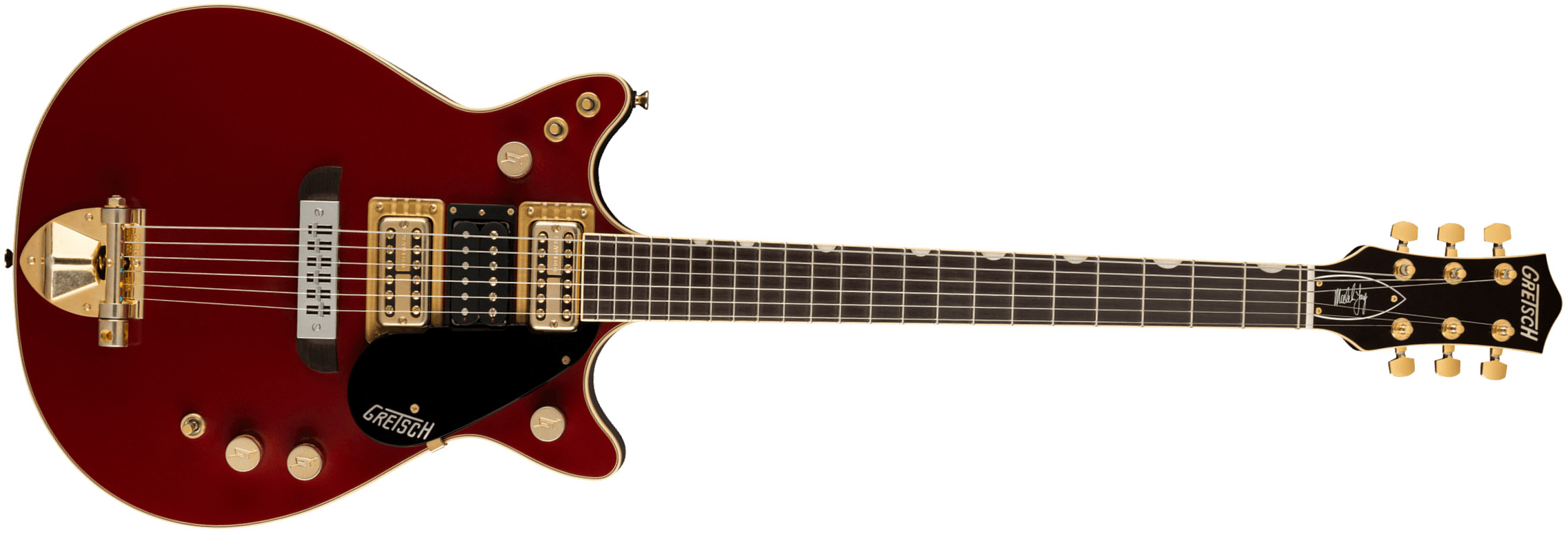Gretsch Malcolm Young G6131g-my-rb Jet Ltd Signature 3h Ht Eb - Vintage Firebird Red - Double cut electric guitar - Main picture