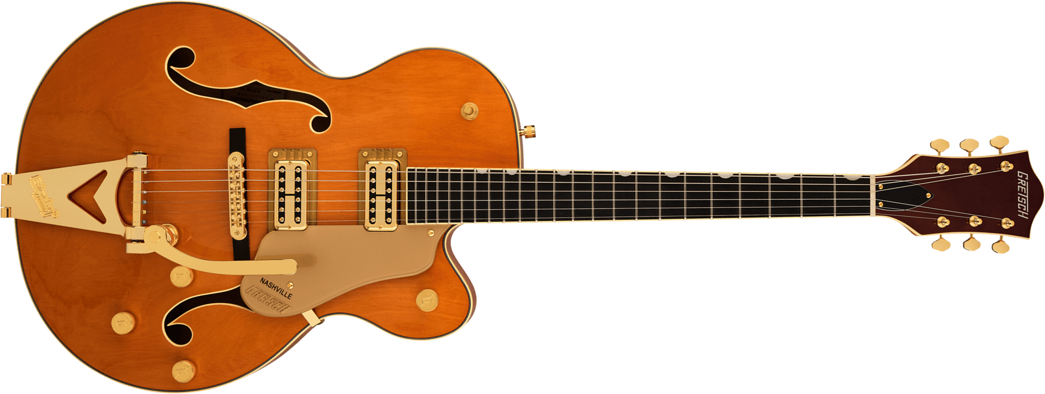 Gretsch Nashville Hollow Body Sc Bigsby Synchromatic 2h Trem Eb - 50's Orange Stain - Semi-hollow electric guitar - Main picture