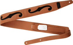 Guitar strap Gretsch F-Holes Leather Guitar Strap 3-inch - Orange & Black