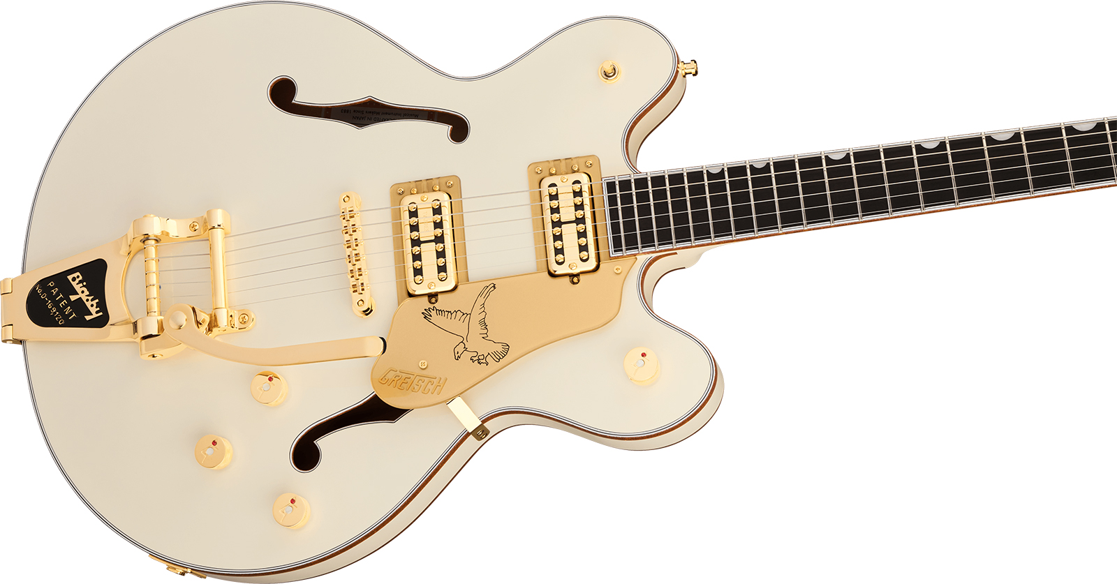 Gretsch Falcon Center Block Dc Bigsby Pro Jap Ltd 2h Trem Eb - Vintage White - Semi-hollow electric guitar - Variation 2