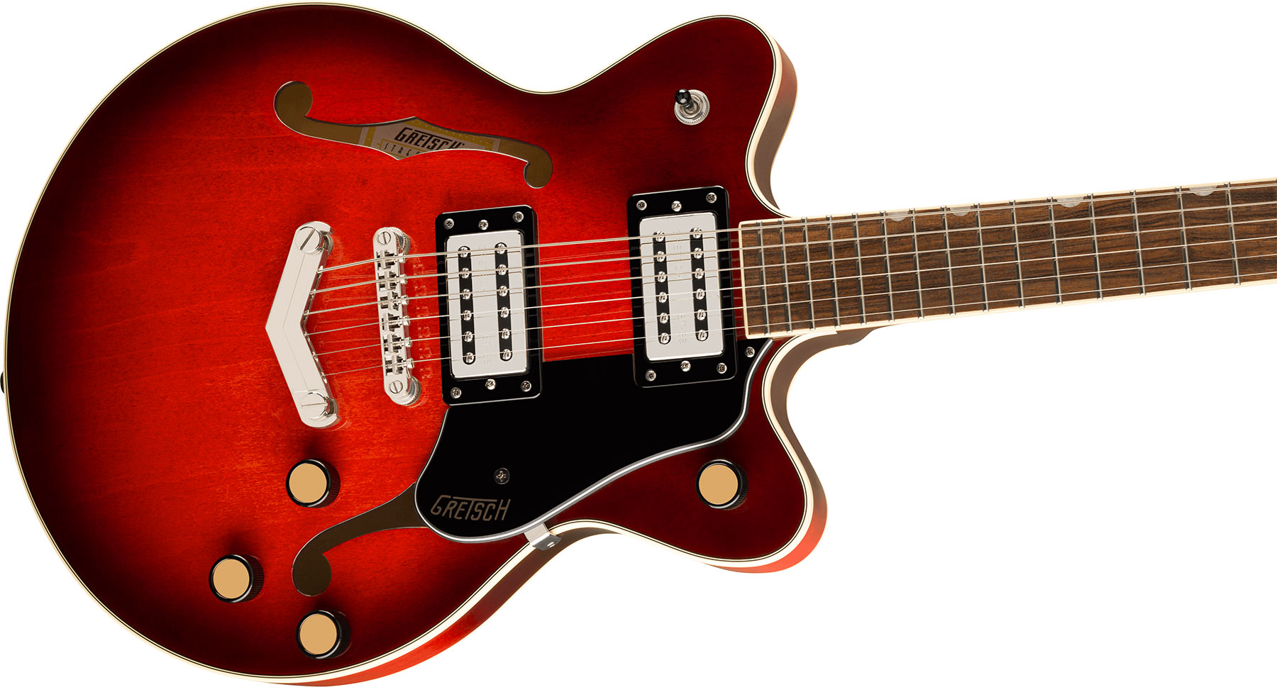 Gretsch G2655 Center Block Jr Dc V-stoptail Streamliner 2h Ht Lau - Claret Burst - Double cut electric guitar - Variation 2
