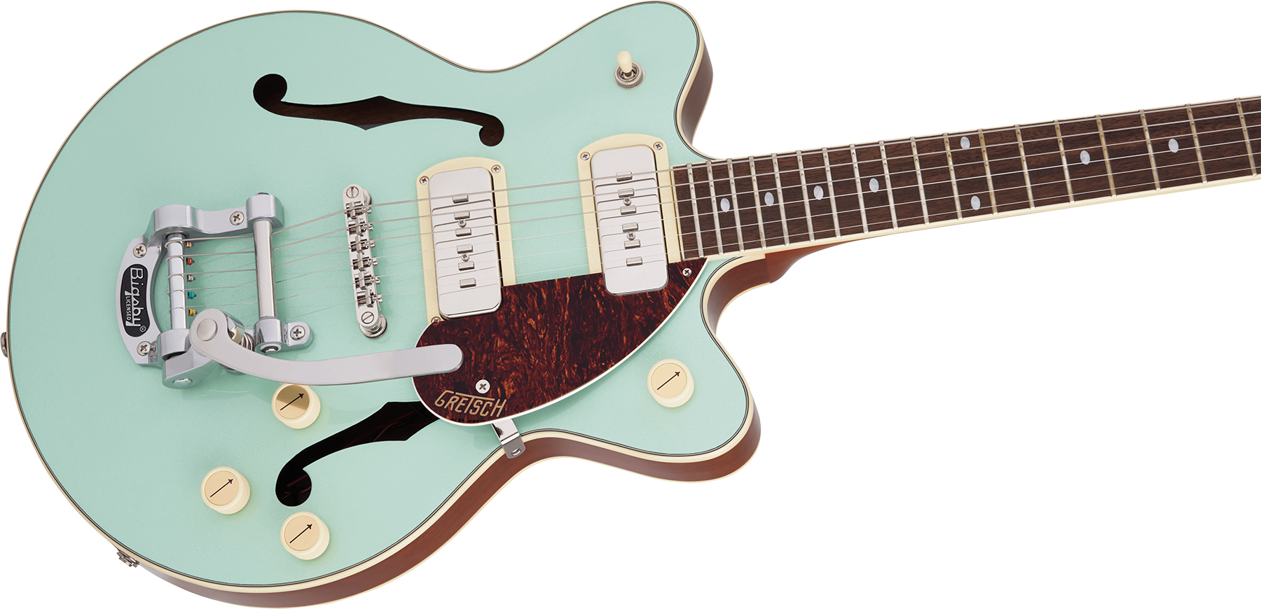 Gretsch G2655t-p90 Streamliner Center Block Jr Bigsby Ss Trem Lau - Mint Metallic - Semi-hollow electric guitar - Variation 2