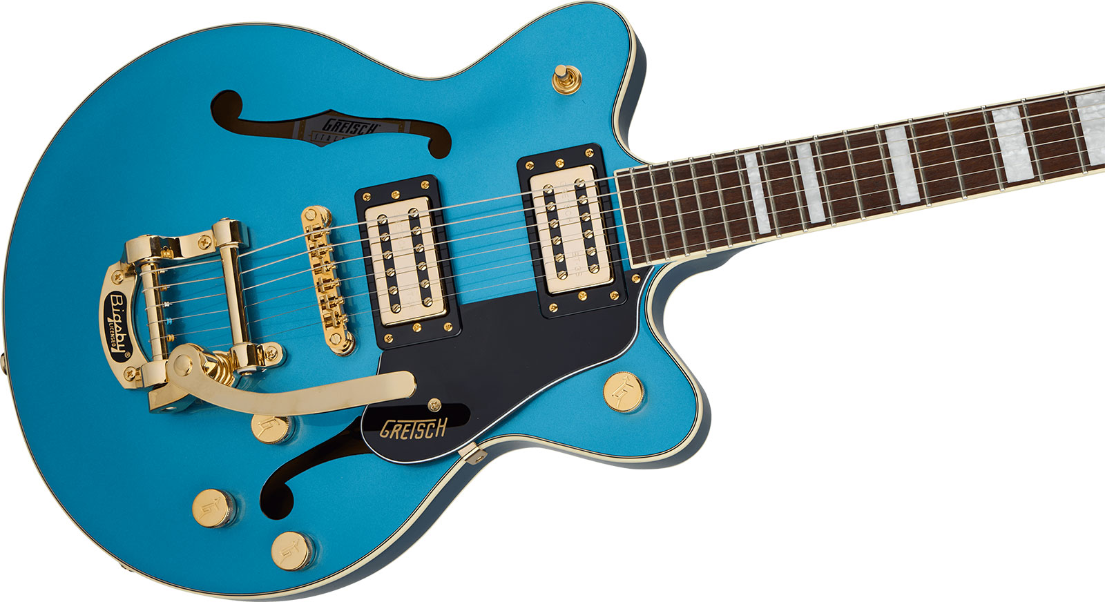 Gretsch G2655tg Center Block Jr Dc Bigsby Streamliner Ltd 2h Trem Lau - Riviera Blue - Semi-hollow electric guitar - Variation 2